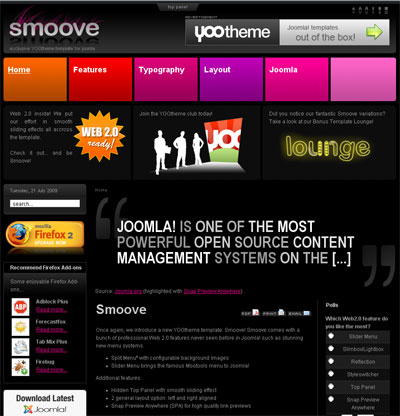 YOOtheme Smoove - Шаблон для Joomla 1.5