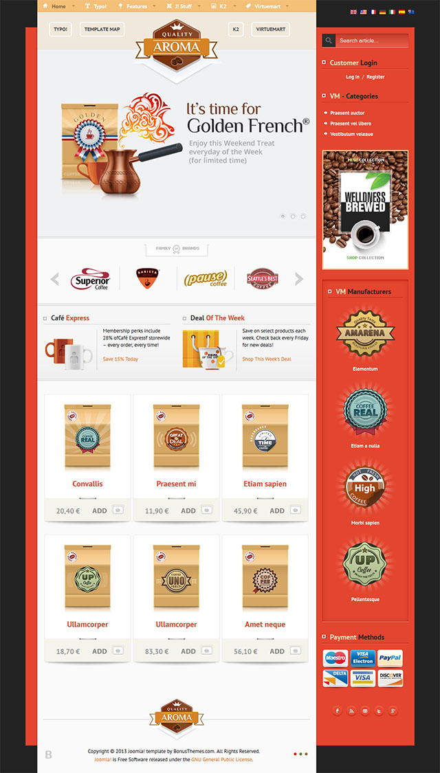 Joomla шаблон BonusThemes Aroma