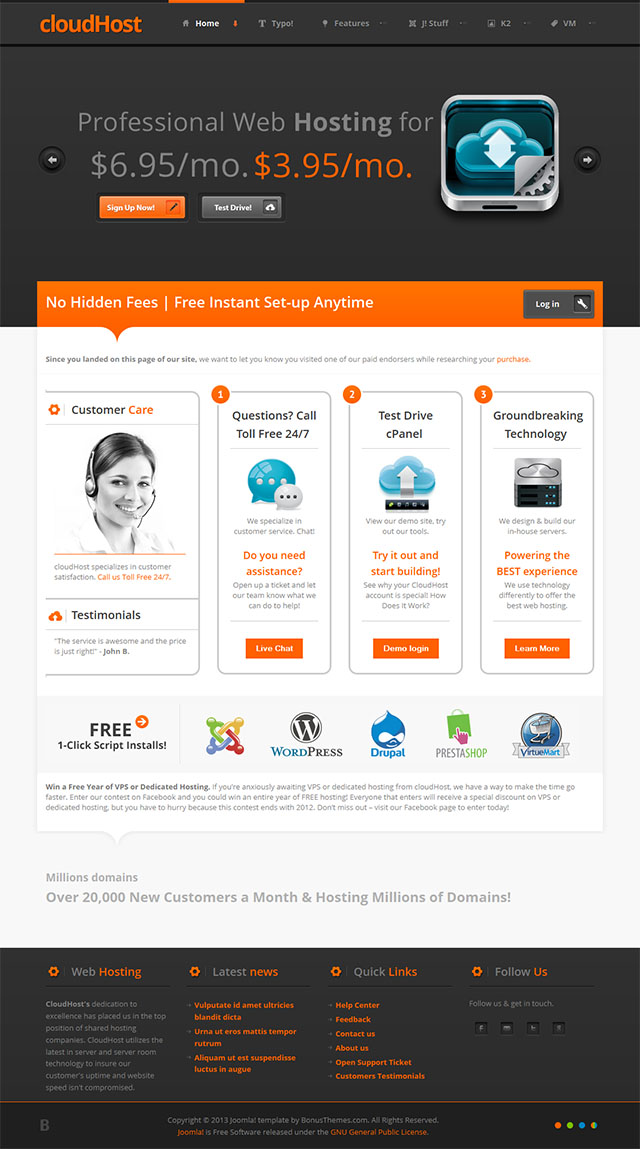Joomla шаблон BonusThemes CloudHost