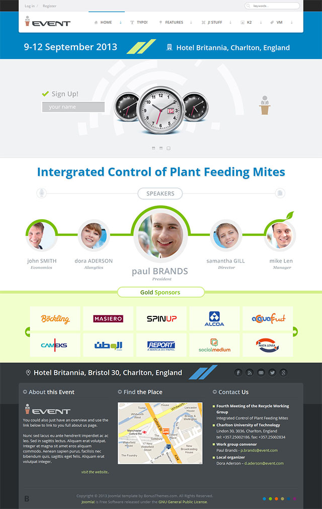 Joomla шаблон BonusThemes Event