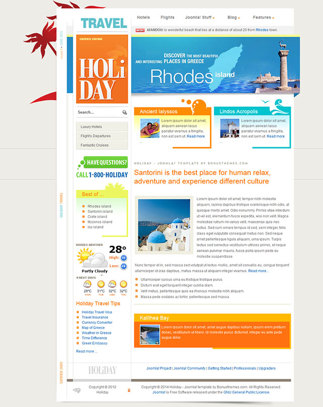 Шаблон BonusThemes Holiday Joomla шаблон BonusThemes Holiday