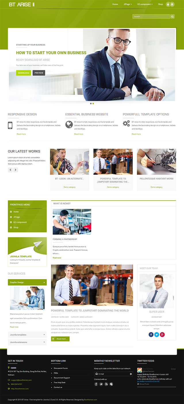 Joomla шаблон BowThemes Arise