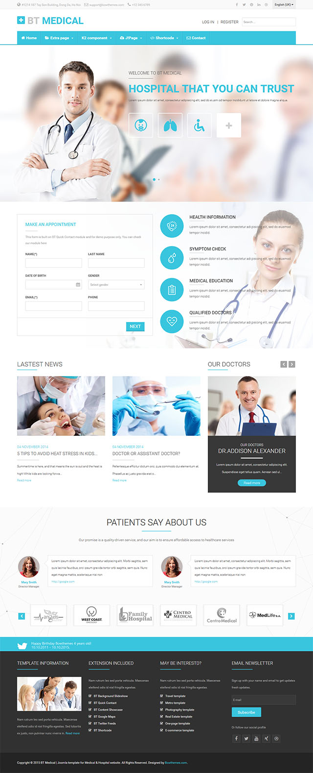 Joomla шаблон BowThemes Medical
