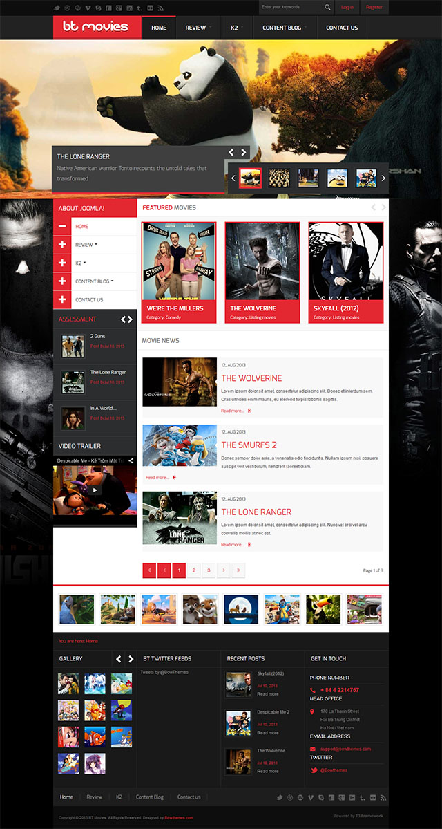 Joomla шаблон BowThemes Movies