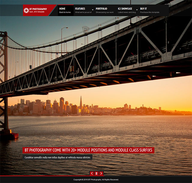 Шаблон BowThemes Photography Joomla шаблон BowThemes Photography