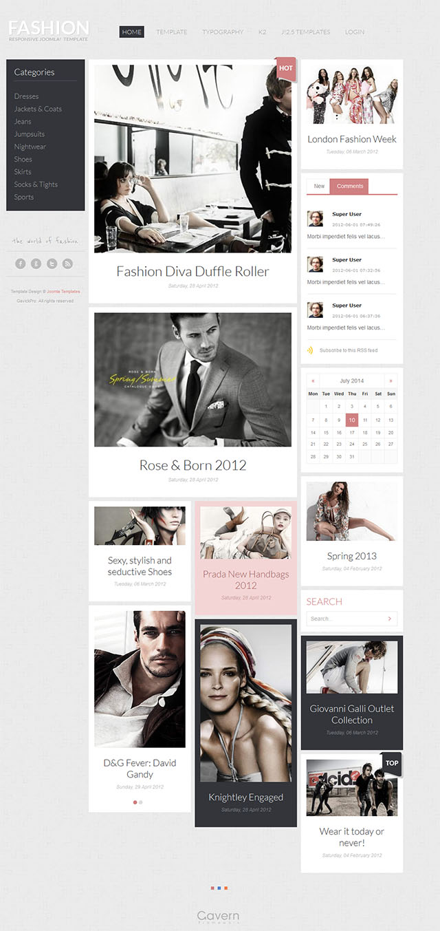 Шаблон GavickPro Fashion Joomla шаблон GavickPro Fashion