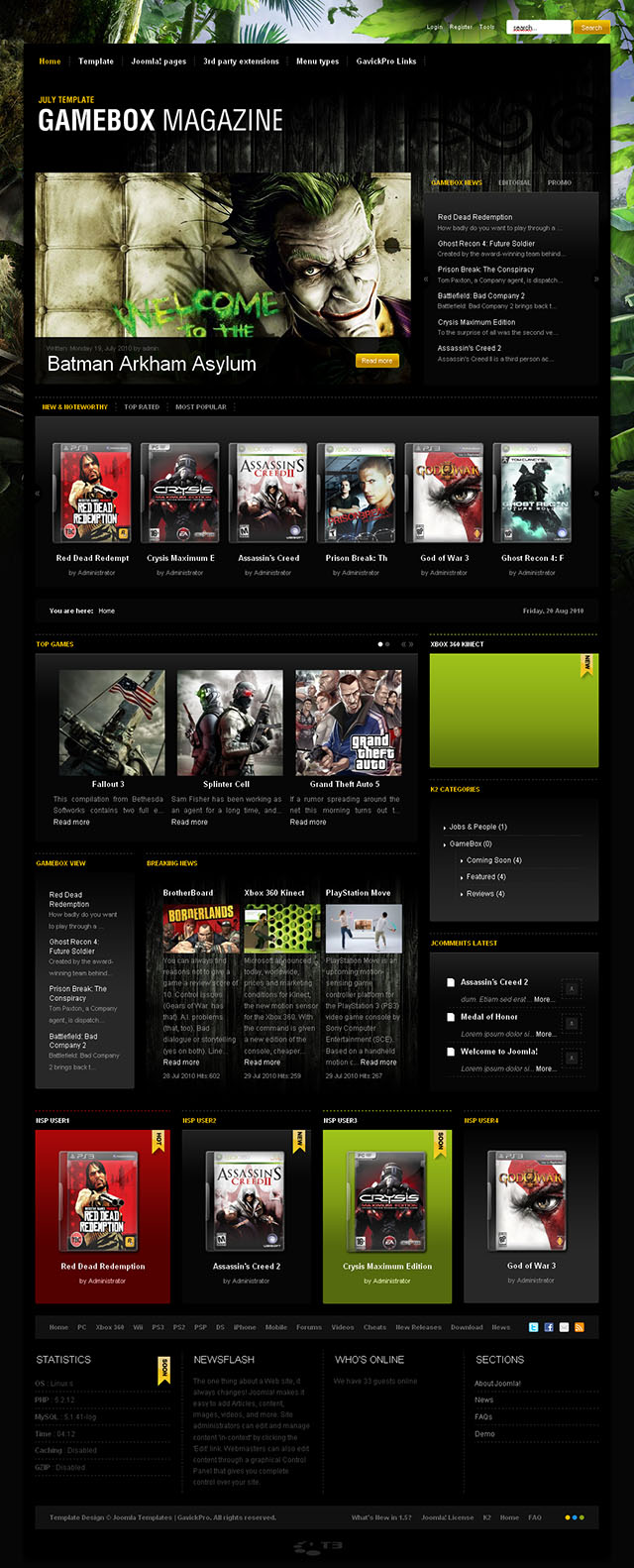 Joomla шаблон GavickPro Gamebox