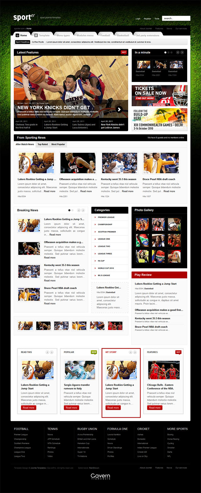 Joomla шаблон GavickPro Sporter