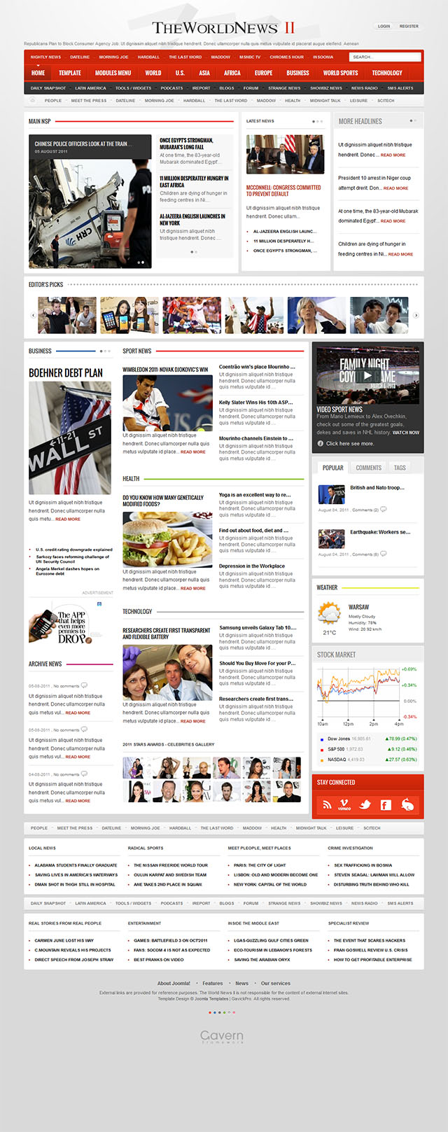 Joomla шаблон GavickPro The World News II