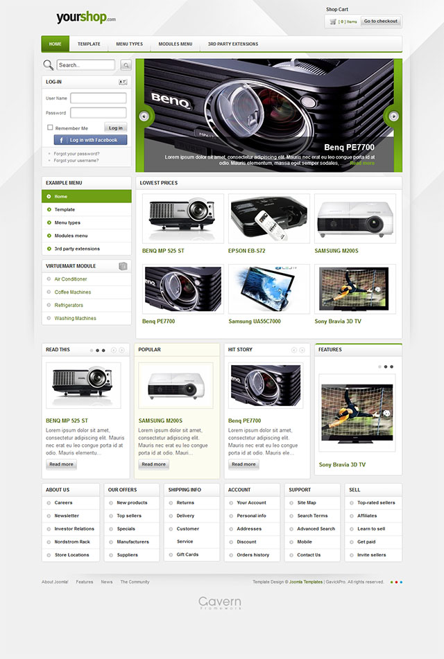 Joomla шаблон GavickPro yourShop