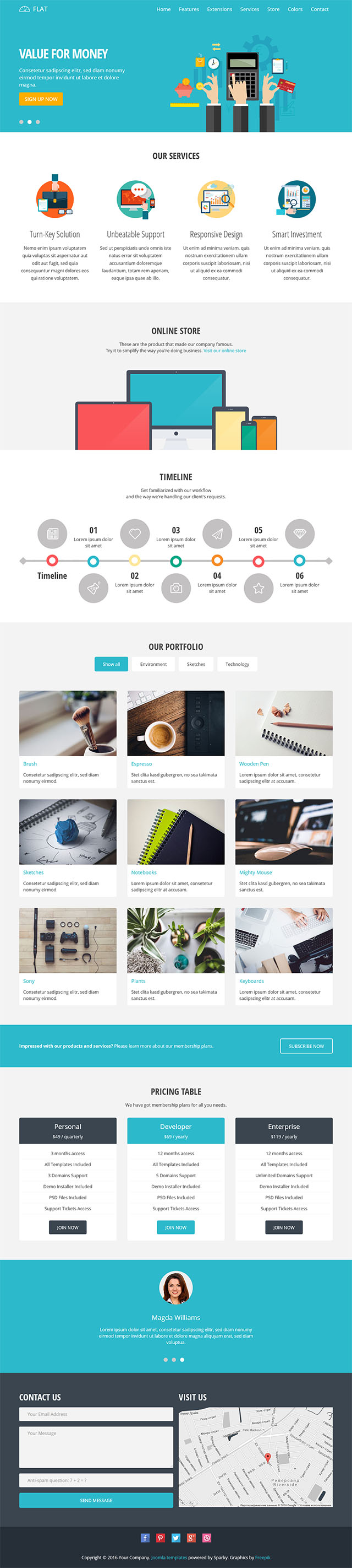 Joomla шаблон HotThemes Flat