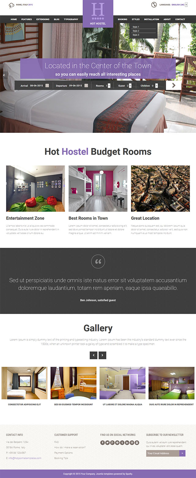 Joomla шаблон HotThemes Hostel