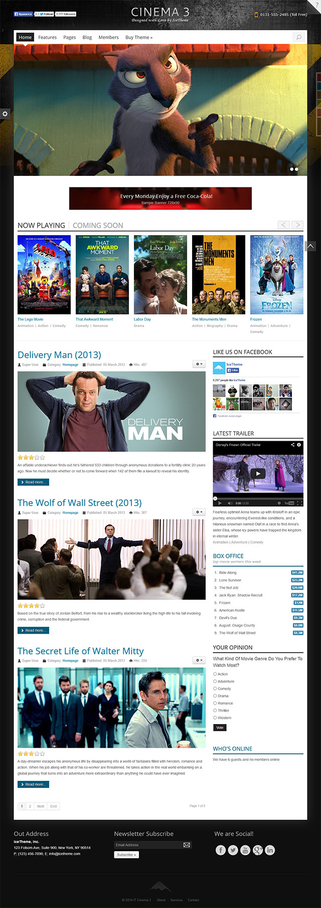 Шаблон IceTheme Cinema 3 Joomla шаблон IceTheme Cinema 3