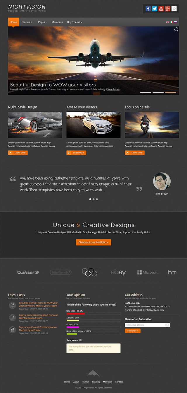 Joomla шаблон IceTheme NightVision