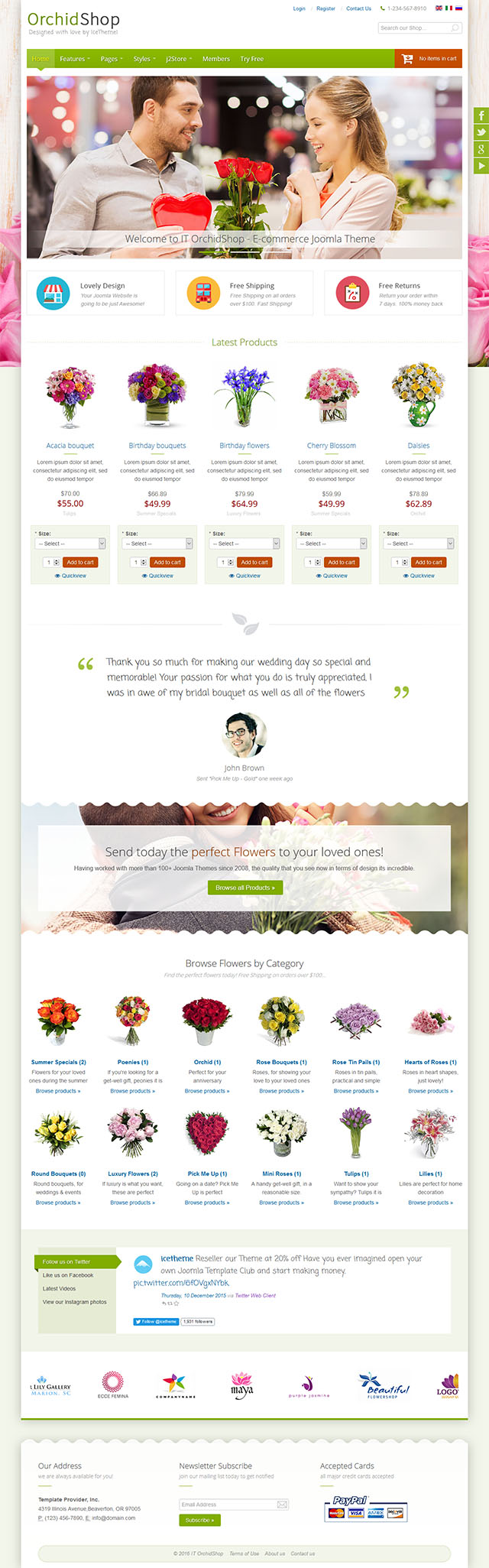 Шаблон IceTheme OrchidShop Joomla шаблон IceTheme OrchidShop