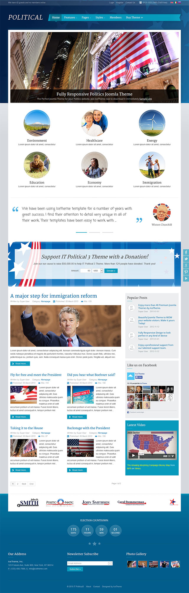 Joomla шаблон IceTheme Political 3