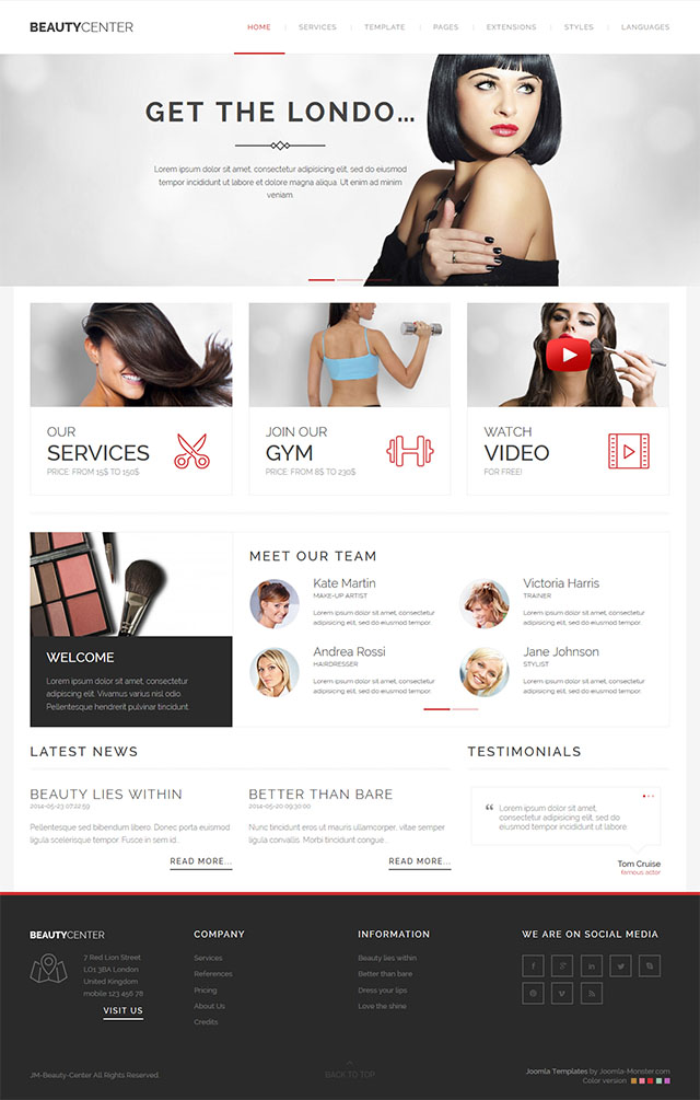Joomla шаблон Joomla-Monster Beauty Center
