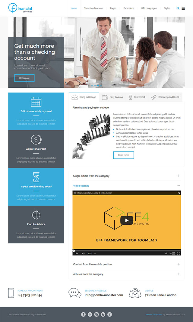 Шаблон Joomla-Monster Financial Services Joomla шаблон Joomla-Monster Financial Services