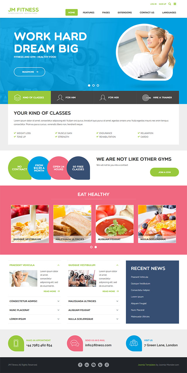 Joomla шаблон Joomla-Monster Fitness