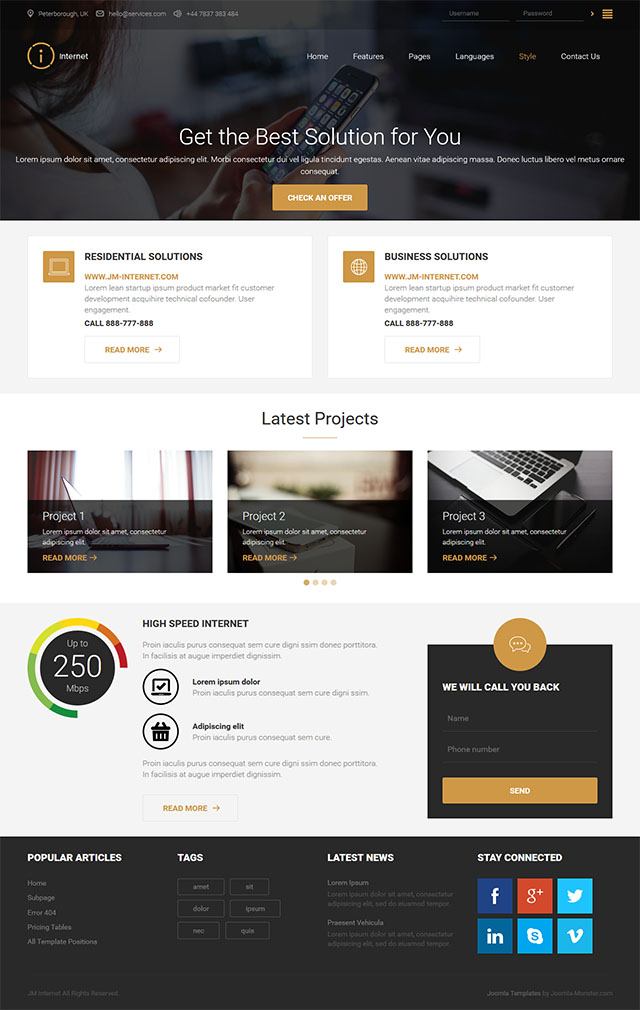 Joomla шаблон Joomla-Monster Internet