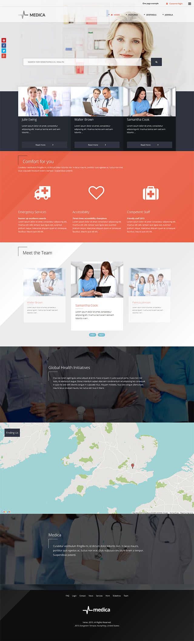 Шаблон JoomlaBamboo Medica Joomla шаблон JoomlaBamboo Medica