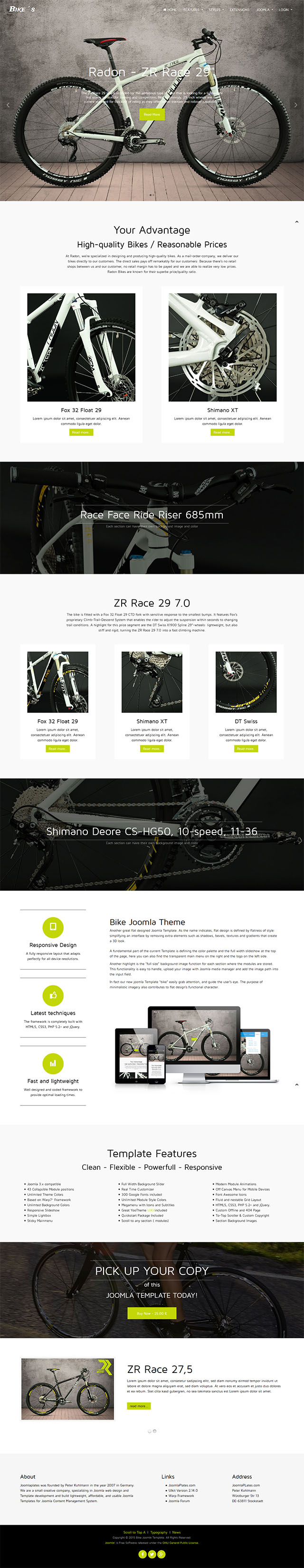 Joomla шаблон JoomlaPlates Bike