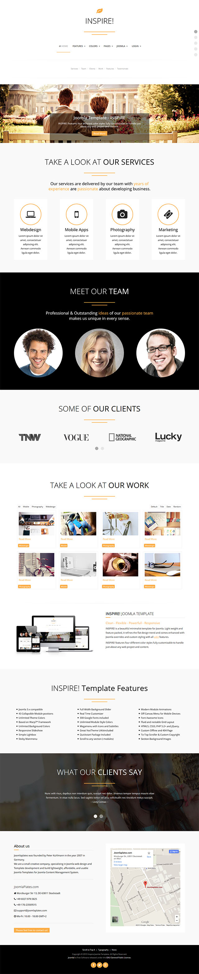 Шаблон JoomlaPlates Inspire Joomla шаблон JoomlaPlates Inspire