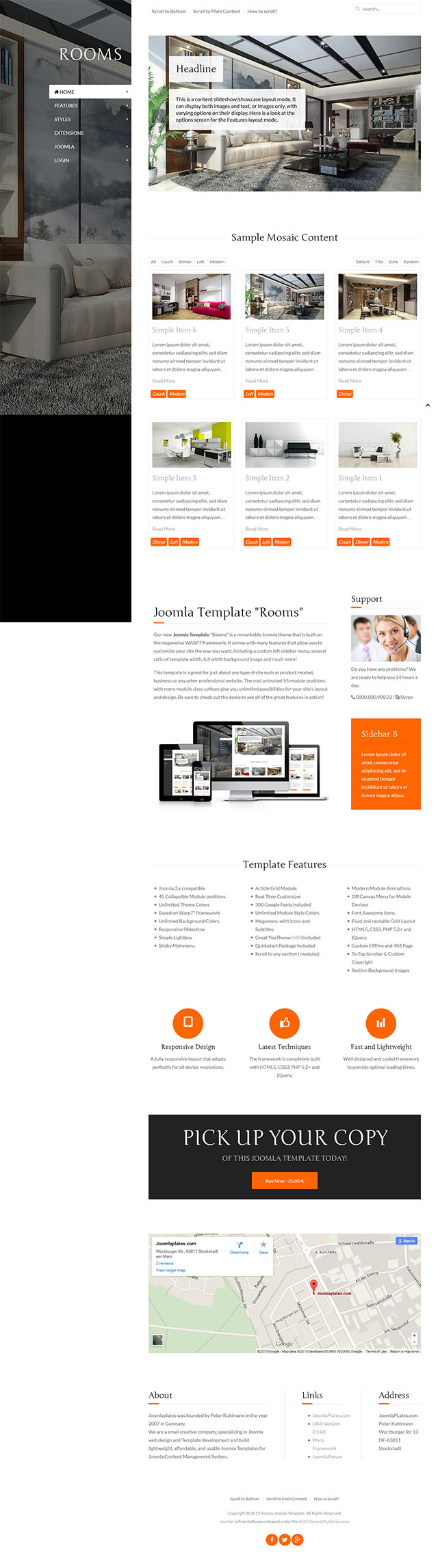 Шаблон JoomlaPlates Rooms Joomla шаблон JoomlaPlates Rooms