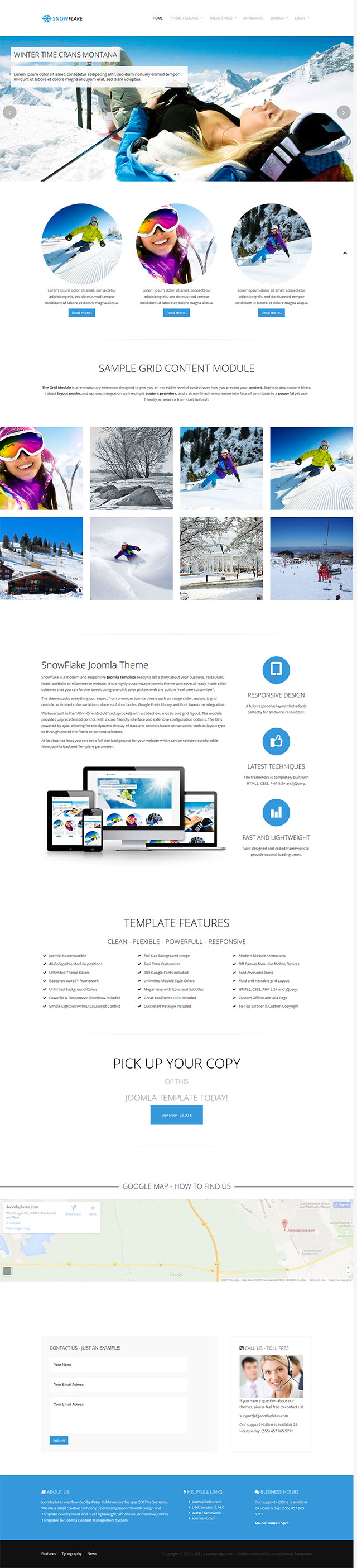 Joomla шаблон JoomlaPlates Snowflake