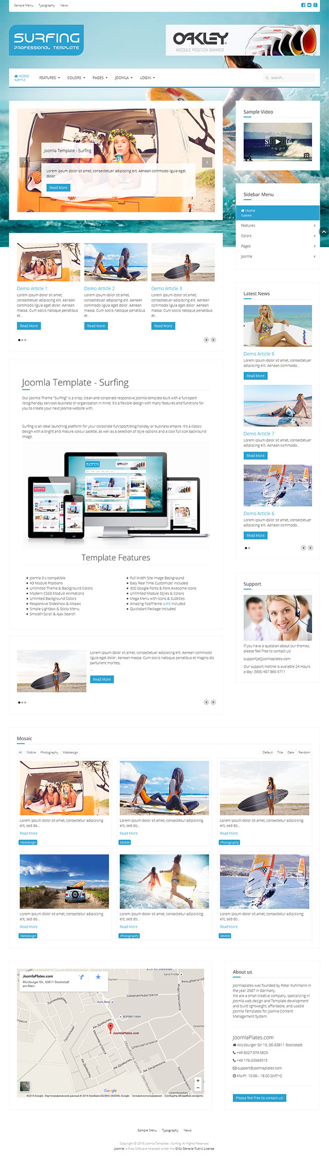 Шаблон JoomlaPlates Surfing Joomla шаблон JoomlaPlates Surfing