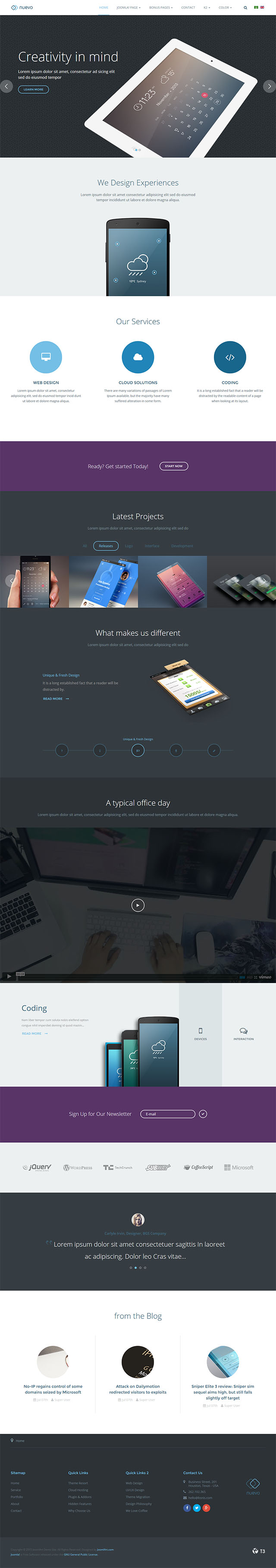 Шаблон JoomlArt Nuevo Joomla шаблон JoomlArt Nuevo