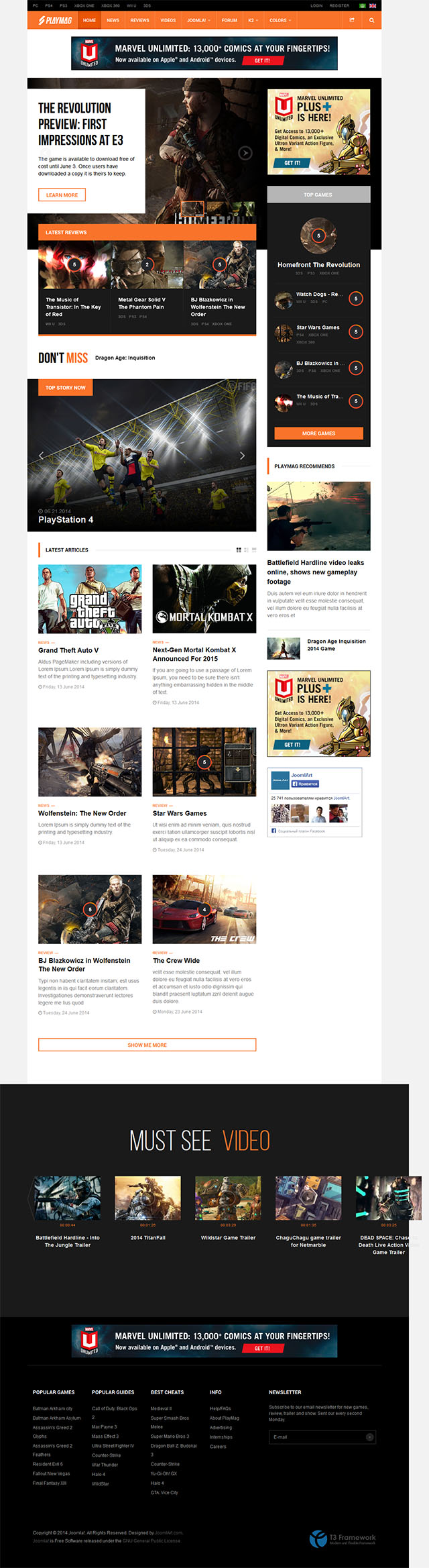 Шаблон JoomlArt Playmag Joomla шаблон JoomlArt Playmag