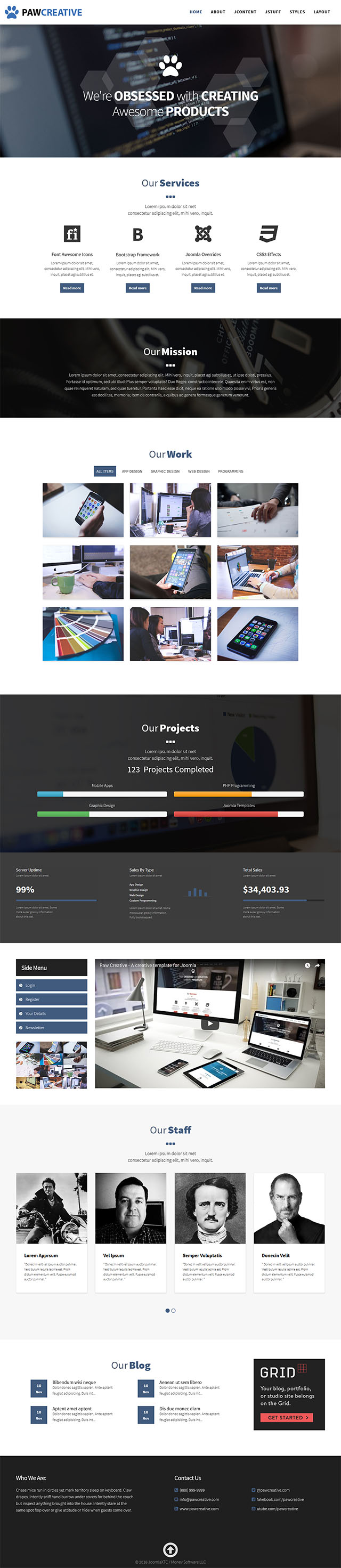 Joomla шаблон JoomlaXTC Paw Creative