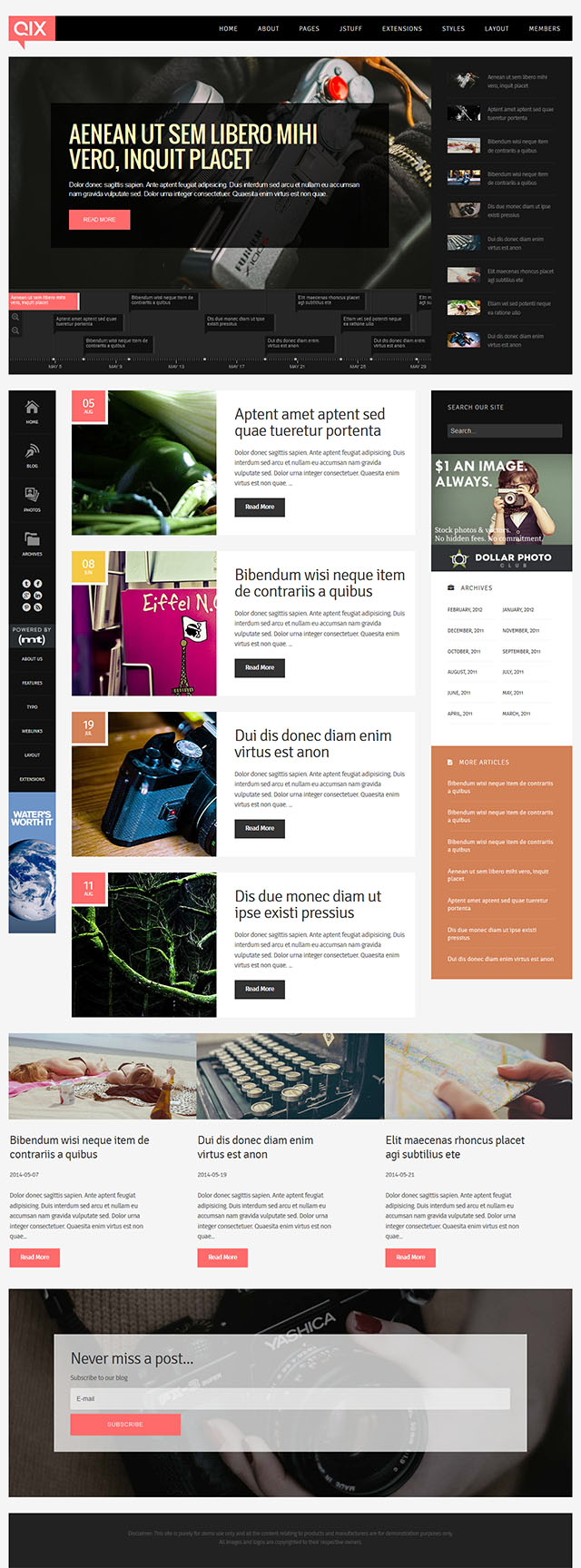 Joomla шаблон JoomlaXTC Qix