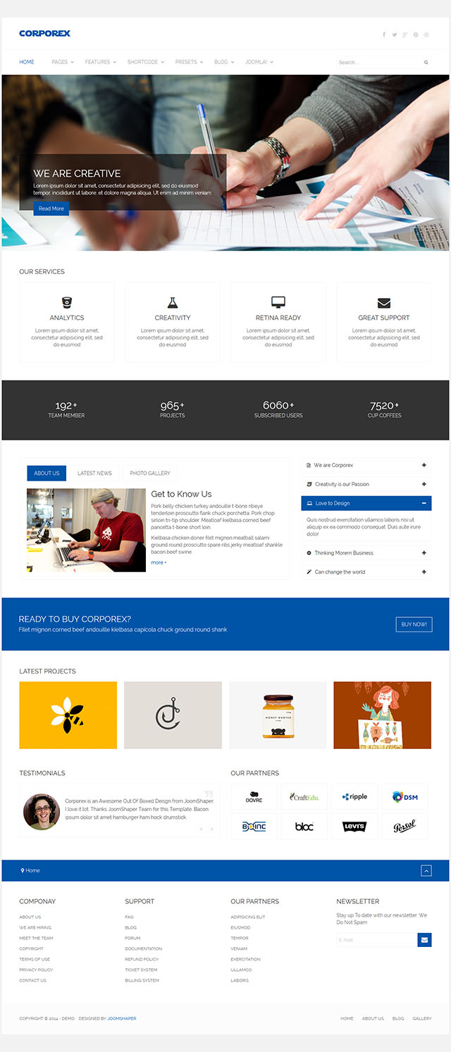 Шаблон JoomShaper Corporex Joomla шаблон JoomShaper Corporex
